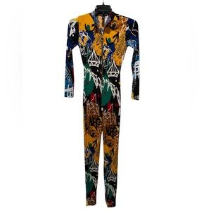 Multicolor Zip Up Jumpsuit
